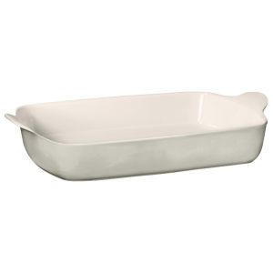  image shows Emile Henry Modern Classics 5 Qt. Extra Large Rectangular Baker | Pearl Gray against a blank, white background