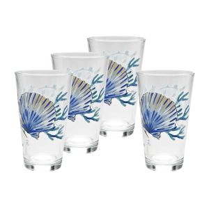 image shows Fiesta® 16oz Tapered Cooler Glasses (Set of 4) | Coastal Shores  against a blank, white background