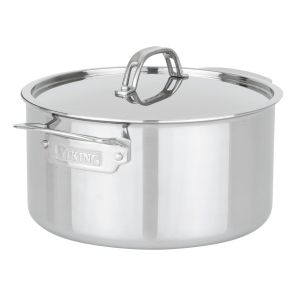 image shows Viking PureGlide™ Pro 3-Ply Titanium Nonstick 6 Qt. Dutch Oven with Lid  against a blank, white background