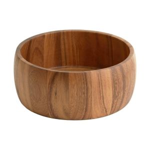 image shows Frieling Calabash Acacia 10" Serving Bowl | Medium   against a blank, white background