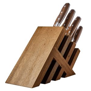  image shows Messermeister Avanta Pakkawood Knife Block Set | 10-Piece against a blank, white background