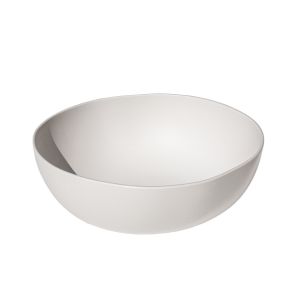 image shows TarHong Natureone Craft Coupe 37oz Bowl | Soft White  against a blank, white background
