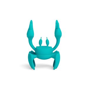 image shows OTOTO Crab Spoon Holder & Steam Releaser | Aqua against a blank, white background  