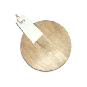 Sassafras Round Mango Wood & Marble Serving Board