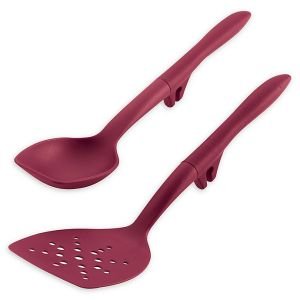 Rachael Ray 2-Piece Flexi Turner and Scraping Spoon Set | Red