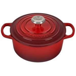 Le Creuset 2 Qt. Round Signature Cast Iron French Oven with Stainless Steel Knob | Cerise/Cherry Red