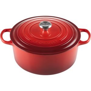 Le Creuset 9 Qt. Round Signature Dutch Oven with Stainless Steel Knob | Cerise/Cherry Red
