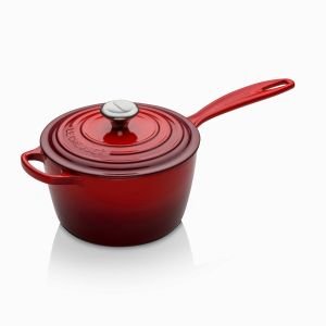 Le Creuset 2.25 Qt. Signature Enameled Cast Iron Saucepan with Stainless Steel Knob | Cerise/Cherry Red
