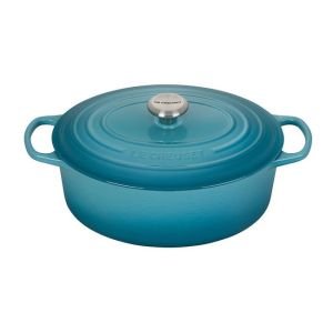 Le Creuset 5 Qt. Oval Signature Dutch Oven with Stainless Steel Knob | Caribbean Blue
