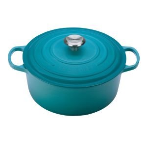Le Creuset 7.25 Qt. Round Signature French Oven with Stainless Steel Knob | Caribbean Blue