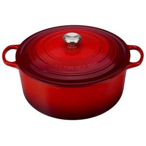 Le Creuset 13.25 Qt. Round Signature Cast Iron French Oven with Stainless Steel Knob | Cerise/Cherry Red