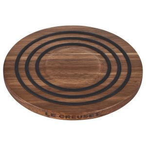 Le Creuset Acacia Magnetic Trivet with Silicone Rings 