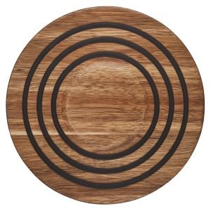 Le Creuset Acacia Magnetic Trivet with Silicone Rings 
