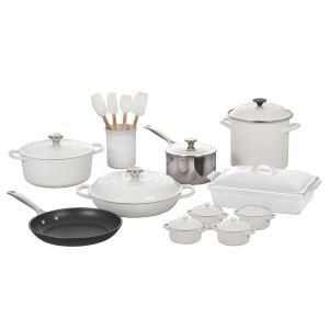 Le Creuset 20-Piece Mixed Material Cookware Set | White