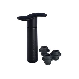 Le Creuset Wine Pump + 3 Stoppers | Black