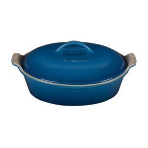 Le Creuset 4 Qt. Oval Heritage Covered Casserole | Marseille Blue