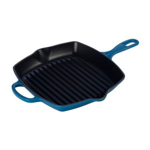 LS2021-2659 Le Creuset 10" Marseille Blue Signature Square Skillet Grill Fry Pan