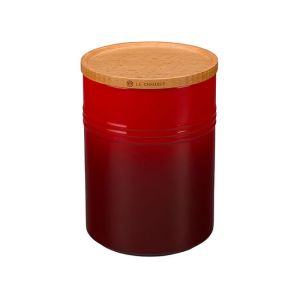 Le Creuset 2 1/2 qt. [5 1/2" diameter] Canister with Wood Lid - Cerise Red (Storage Containers) PG1519-1467