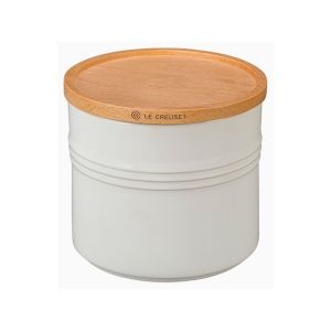 Le Creuset 1 1/2 qt. [5 1/2" diameter] Canister with Wood Lid - White (Storage Containers) PG1518-1416