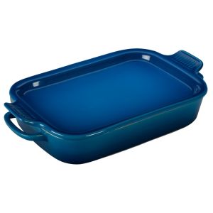 Le Creuset 2.75 Qt. Rectangular Heritage Baking Dish with Platter Lid | Marseille Blue