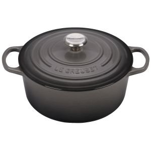 Le Creuset 5.5 Qt. Round Signature Dutch Oven with Stainless Steel Knob | Oyster Grey