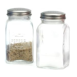 Clear-Colored Retro Salt & Pepper Shakers from RSVP