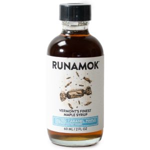 image shows Runamok 2oz Mini Salted Caramel Syrup against a blank, white background