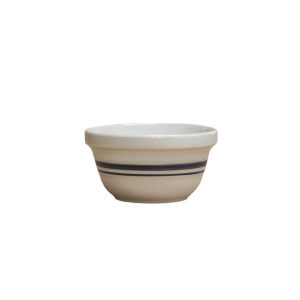  image shows Ohio Stoneware 8" Dominion Mixing Bowl | Black Stripe against a blank, white background