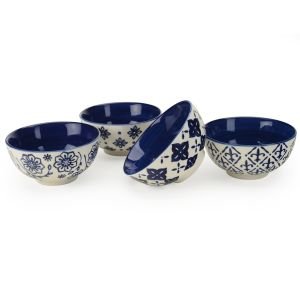 Signature Housewares Blue Print Bowls (Set of 4) (05295)