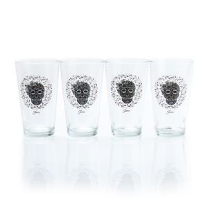 Fiesta SKULL AND VINE 16-Ounce Clear Cooler Glassware - Set of 4