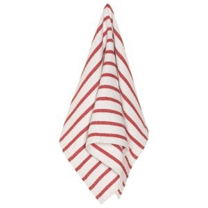 White-and-Red Basketweave 100% Cotton Dish Towel: 140212