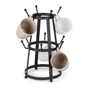 Spectrum Diversified Stripe 10 Cup Mug Holder - Black