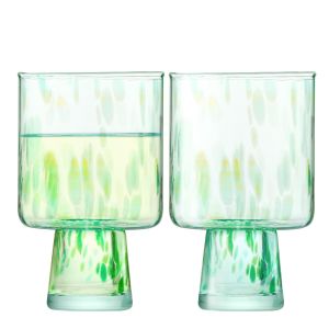  image shows LSA Sea Glass 2-Piece 10oz Wine Glasses | Sea Greens against a blank, white background