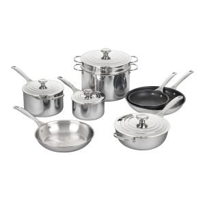 Le Creuset 12-Piece Nonstick Cookware Set | Stainless Steel