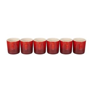 Le Creuset 12oz London Mugs Set of 6 | Cerise/Cherry Red