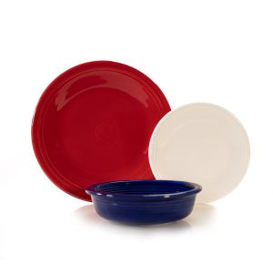Fiesta® 3-Piece Classic Rim Place Setting (Star Spangled) against a clean white background
