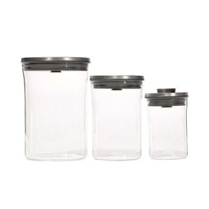 OXO SteeL POP Glass Canister Set | 3-Piece
