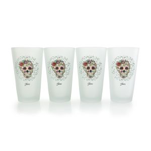 Fiesta® 16oz Frosted Cooler Glassware (Set of 4) | Sugar Skull