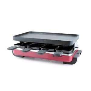 Swissmar Classic Raclette Grill - Red Housing & Non-Stick Grill Plate - 8 Person