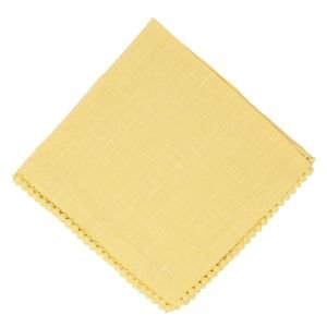 Mahogany USA Solid 18" x 18" Lace Napkin | Yellow
