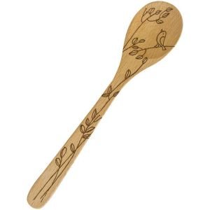 Talisman Designs 2108 12-inch Mixing Spoon: Made of Natural Beechwood with Laser-Etched Art