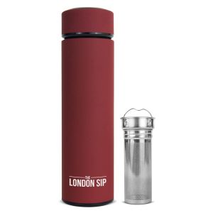 The London Sip 16oz Tea Infuser Bottle | Red