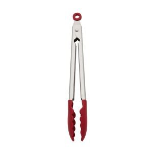 NEW KITCHENAID SILICONE TIPPED TONGS STAINLESS STEEL RED