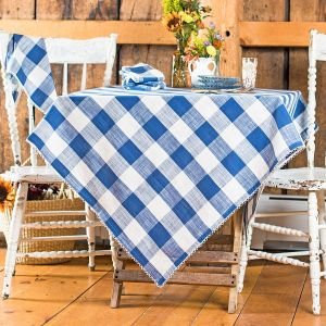 April Cornell 60" x 90" Cottage Check Dining Tablecloth - Blue