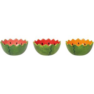 image shows Danica Jubilee Shaped Bowls (Set of 3) | Melon Pop against a blank, white background