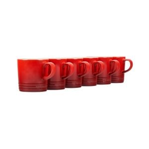 Le Creuset 12oz London Mugs Set of 6 | Cerise/Cherry Red