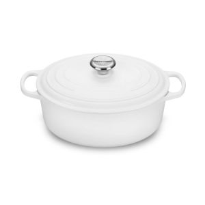 Le Creuset 2.75 Qt. Oval Signature Dutch Oven with Stainless Steel Knob | White