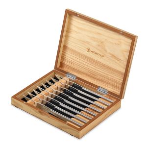Wusthof 8-Piece Stainless Steel Steak Knife Set | Olivewood Box
