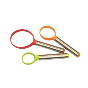  image shows Bethany Housewares 3-Piece Fruit Scoops against a blank, white background