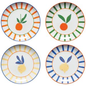 image shows Danica Jubilee Citrus Burst Appetizer Plates | Set of 4  against a blank, white background  